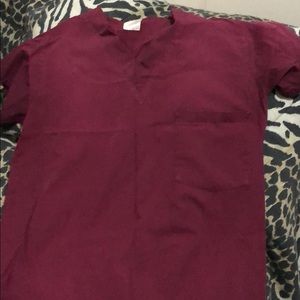 Maroon scrub top